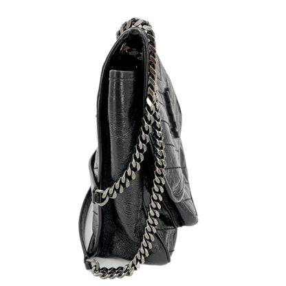 Second hand Saint Laurent Niki Large Chevron Quilted Vintage Calf Leather 2 - Ways Flap Shoulder Bag Black - Tabita Bags