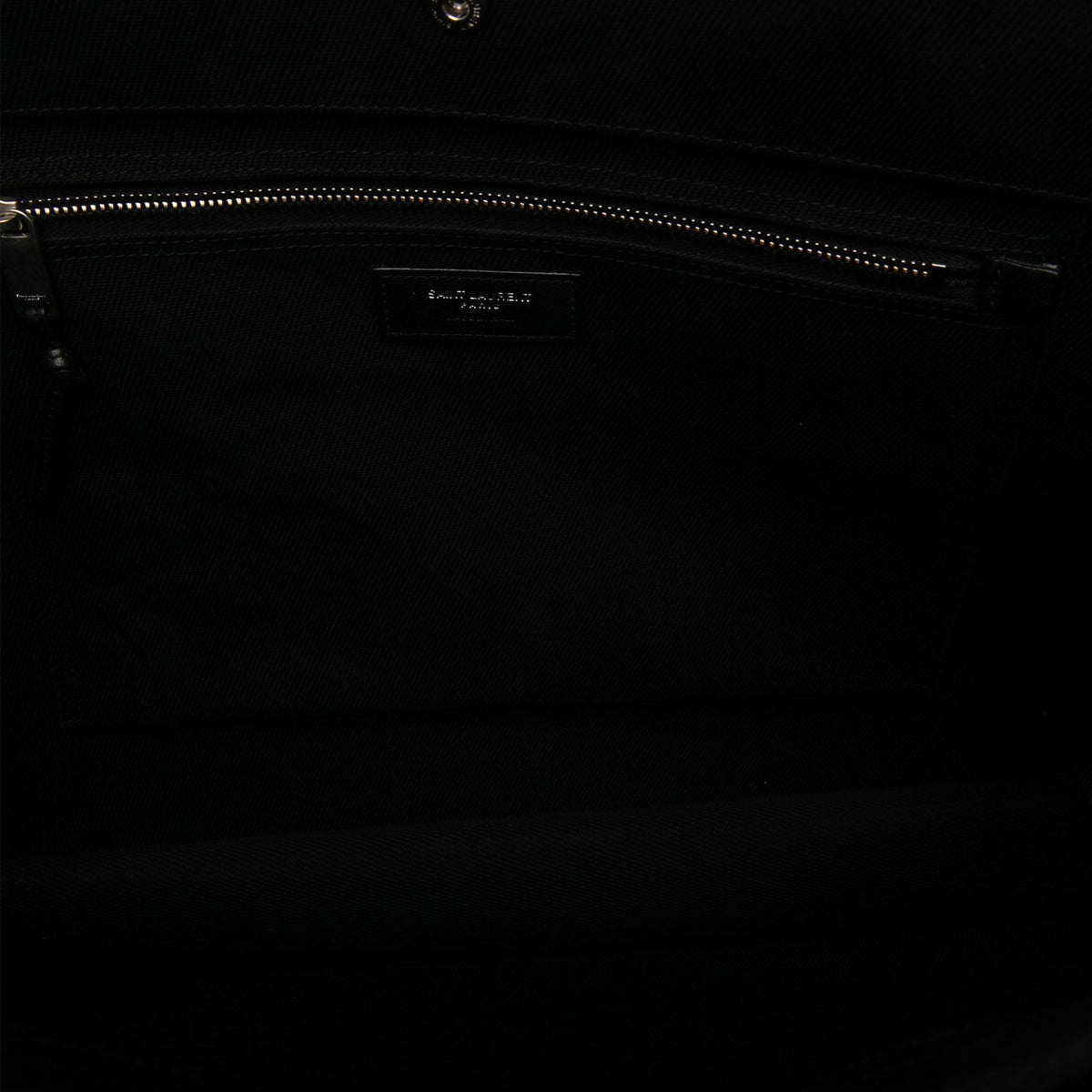 Second hand Saint Laurent Rive Gauche Large Canvas Tote Handbag Black - Tabita Bags