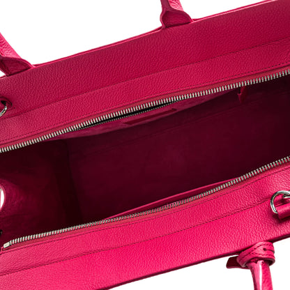 Second hand Saint Laurent Rive Gauche Small Grained Calfskin Leather 2 - Ways Tote Crossbody Bubblegum - Tabita Bags