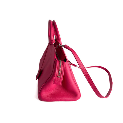 Second hand Saint Laurent Rive Gauche Small Grained Calfskin Leather 2 - Ways Tote Crossbody Bubblegum - Tabita Bags