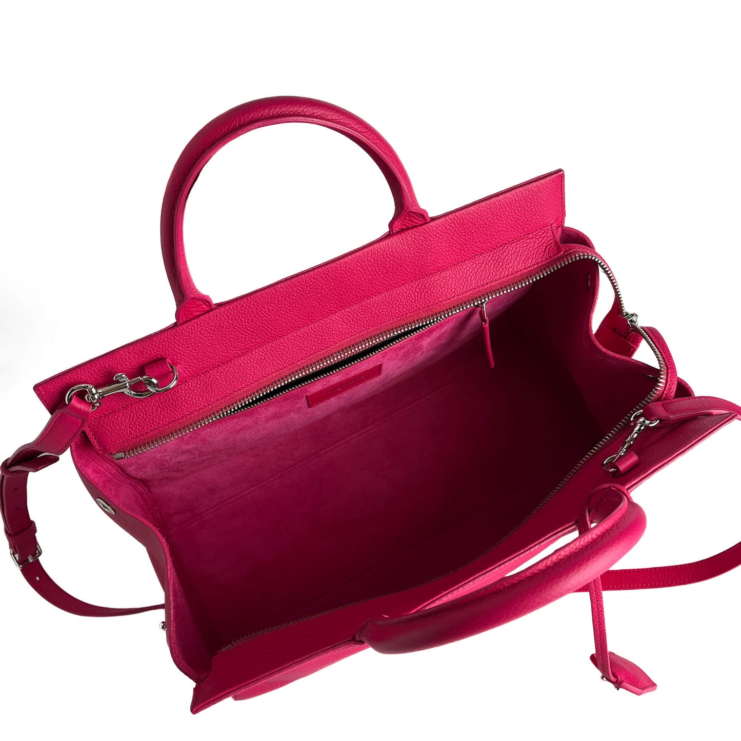 Second hand Saint Laurent Rive Gauche Small Grained Calfskin Leather 2 - Ways Tote Crossbody Bubblegum - Tabita Bags