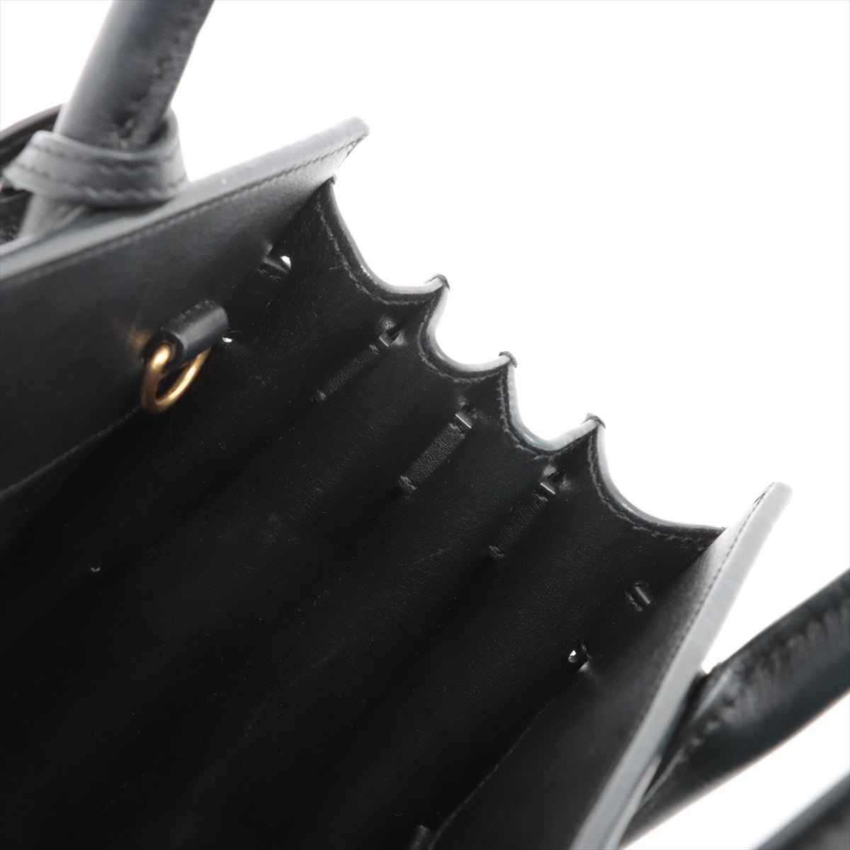 Second hand Saint Laurent Sac De Jour Baby Calfksin Leather Tote Handbag Black - Tabita Bags