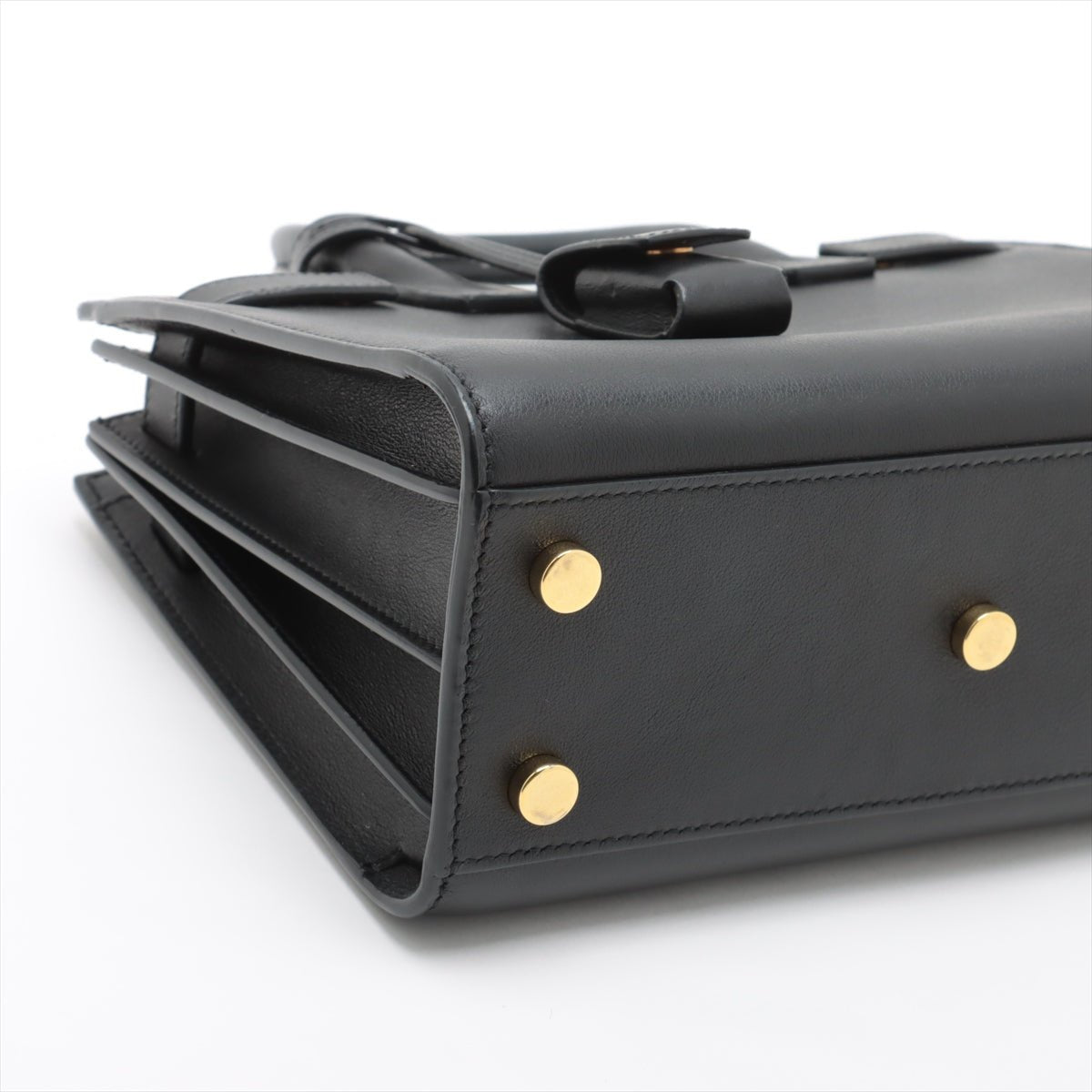 Second hand Saint Laurent Sac De Jour Baby Calfksin Leather Tote Handbag Black - Tabita Bags