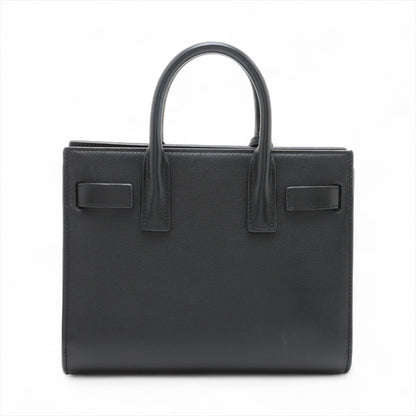 Second hand Saint Laurent Sac De Jour Baby Calfksin Leather Tote Handbag Black - Tabita Bags