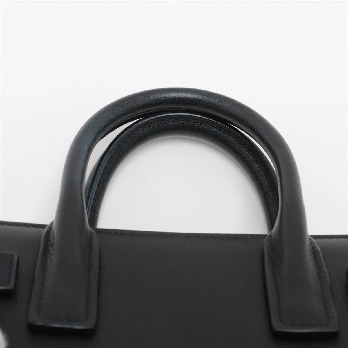 Second hand Saint Laurent Sac De Jour Baby Calfksin Leather Tote Handbag Black - Tabita Bags