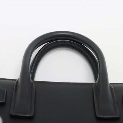 Second hand Saint Laurent Sac De Jour Baby Calfksin Leather Tote Handbag Black - Tabita Bags