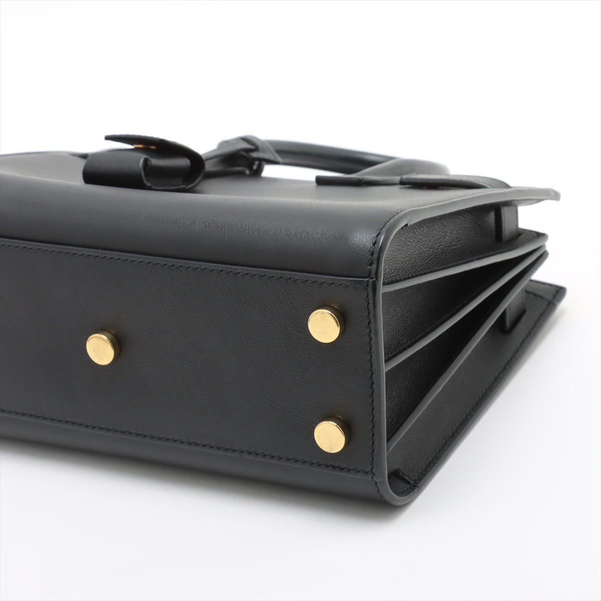 Second hand Saint Laurent Sac De Jour Baby Calfksin Leather Tote Handbag Black - Tabita Bags