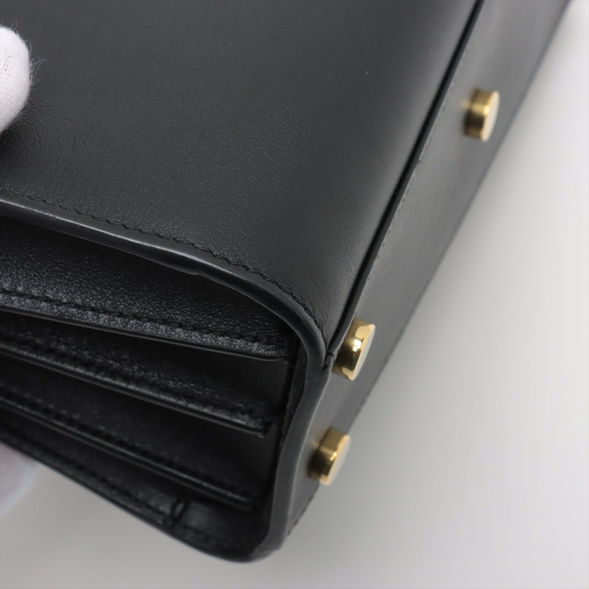 Second hand Saint Laurent Sac De Jour Baby Calfksin Leather Tote Handbag Black - Tabita Bags