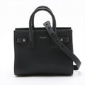 Second hand Saint Laurent Sac De Jour Nano Grained Leather 2-Ways Tote Bag Black - Tabita Bags