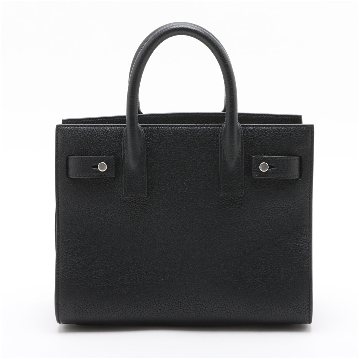Second hand Saint Laurent Sac De Jour Nano Grained Leather 2-Ways Tote Bag Black - Tabita Bags