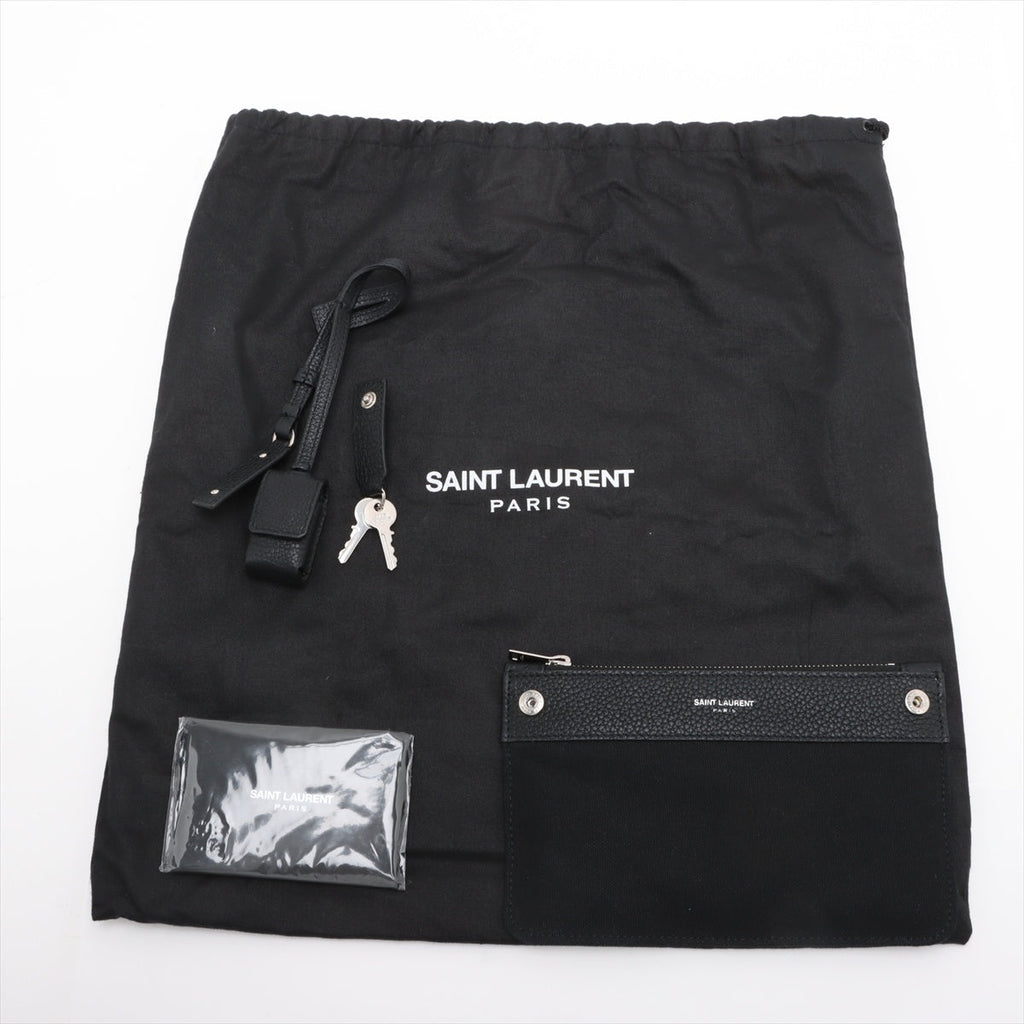 Second hand Saint Laurent Sac De Jour Nano Grained Leather 2-Ways Tote Bag Black - Tabita Bags