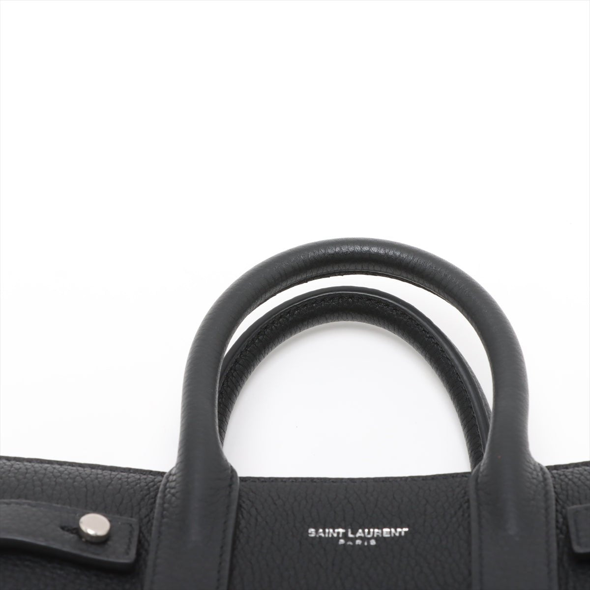 Second hand Saint Laurent Sac De Jour Nano Grained Leather 2-Ways Tote Bag Black - Tabita Bags