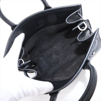 Second hand Saint Laurent Sac De Jour Nano Grained Leather 2-Ways Tote Bag Black - Tabita Bags