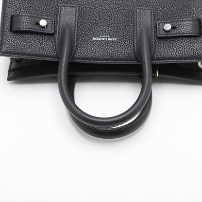Second hand Saint Laurent Sac De Jour Nano Grained Leather 2-Ways Tote Bag Black - Tabita Bags