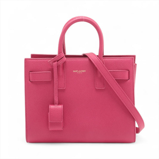 Second hand Saint Laurent Sac De Jour Nano MF 2 - Ways Tote Bag Pink - Tabita Bags