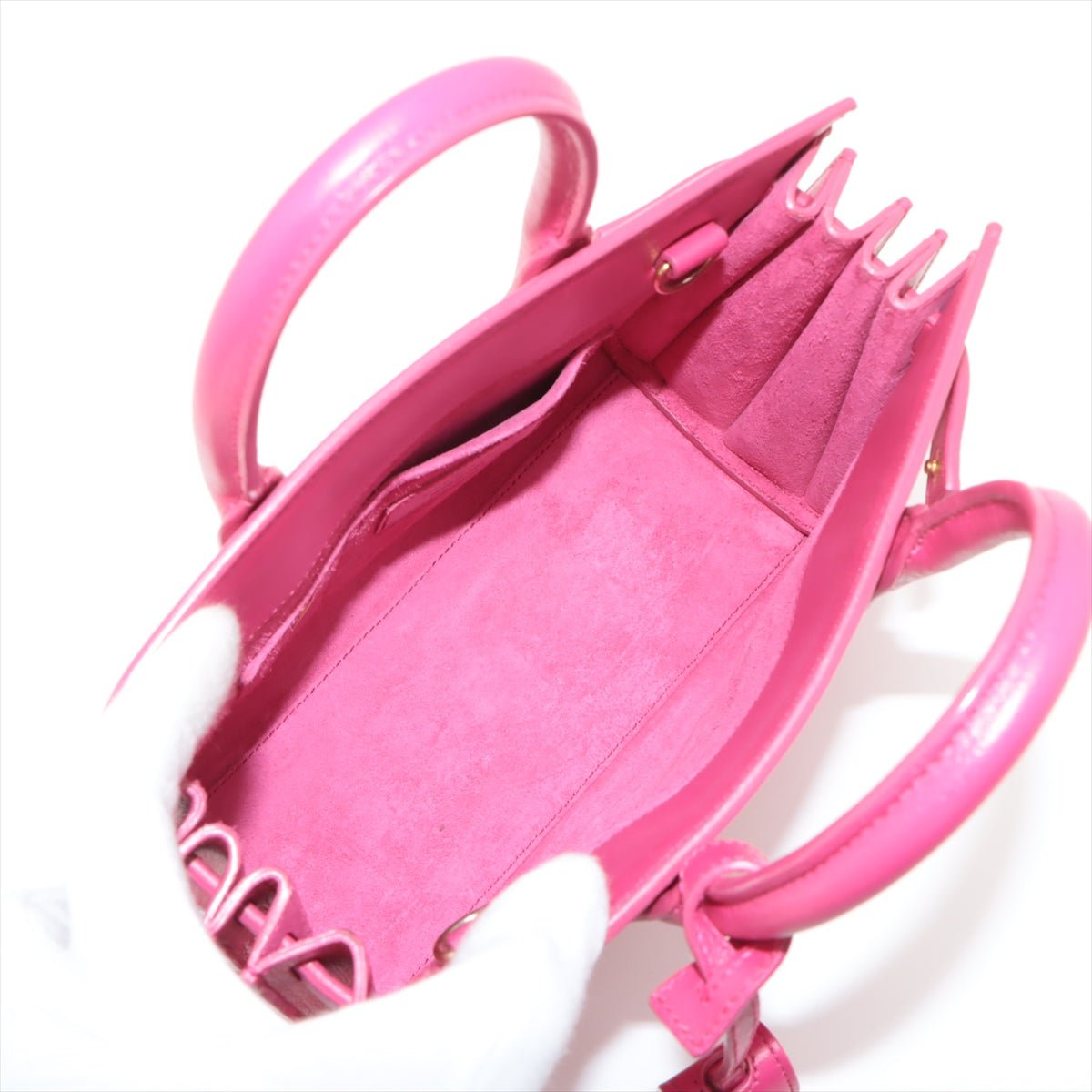 Second hand Saint Laurent Sac De Jour Nano MF 2 - Ways Tote Bag Pink - Tabita Bags