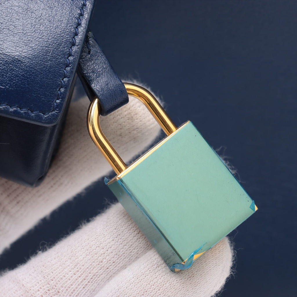 Second hand Saint Laurent Sac De Jour Small Leather Tote Handbag Blue - Tabita Bags