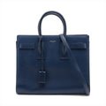 Second hand Saint Laurent Sac De Jour Small Leather Tote Handbag Blue - Tabita Bags