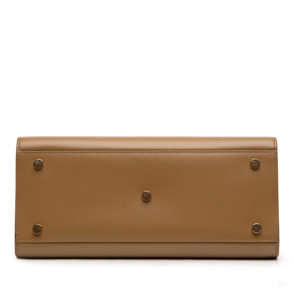 Second hand Saint Laurent Sac De Jour Small Leather Tote Handbag Brown - Tabita Bags
