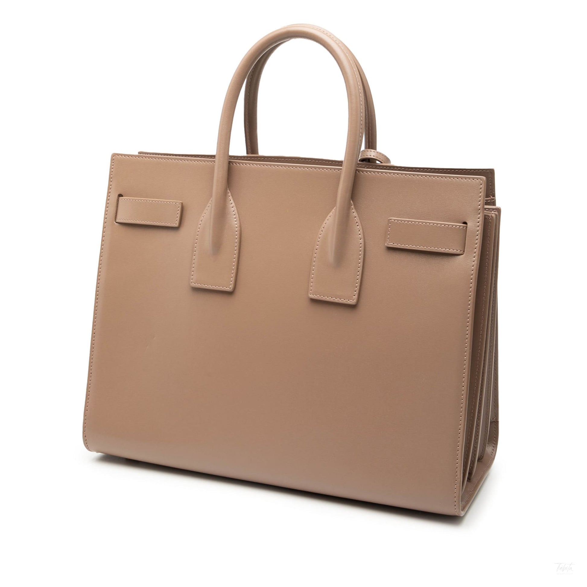 Second hand Saint Laurent Sac De Jour Small Leather Tote Handbag Brown - Tabita Bags