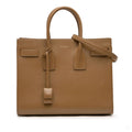 Second hand Saint Laurent Sac De Jour Small Leather Tote Handbag Brown - Tabita Bags