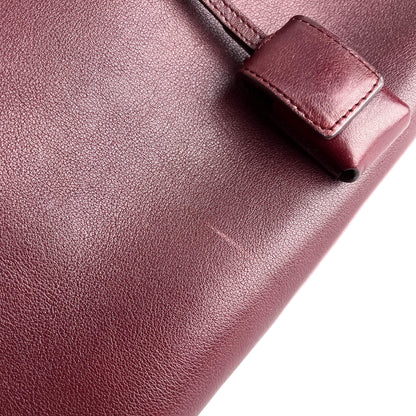 Second hand Saint Laurent Sac De Jour Small Leather Tote Handbag Burgundy - Tabita Bags
