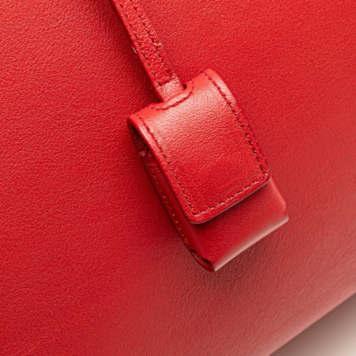 Second hand Saint Laurent Sac De Jour Small Leather Tote Handbag Red - Tabita Bags