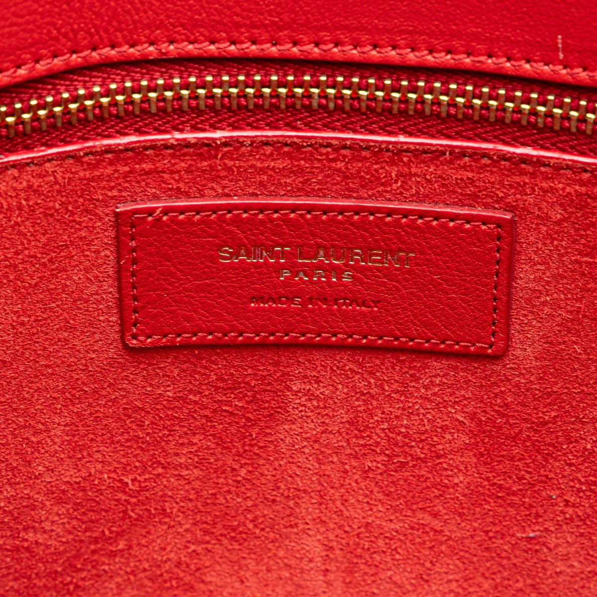 Second hand Saint Laurent Sac De Jour Small Leather Tote Handbag Red - Tabita Bags