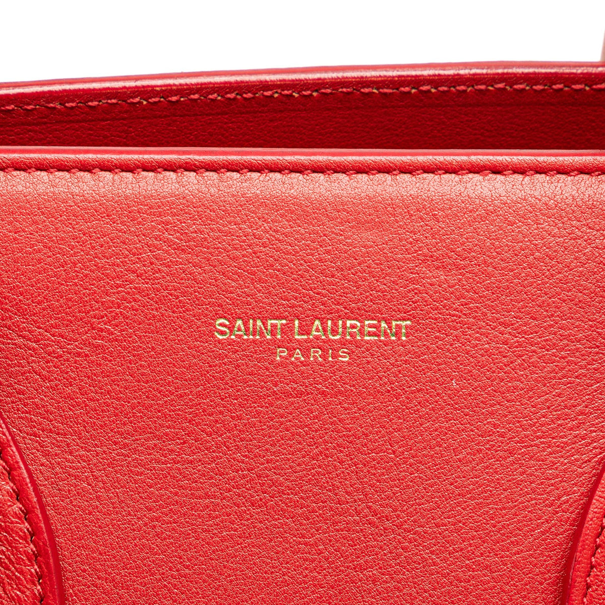 Second hand Saint Laurent Sac De Jour Small Leather Tote Handbag Red - Tabita Bags