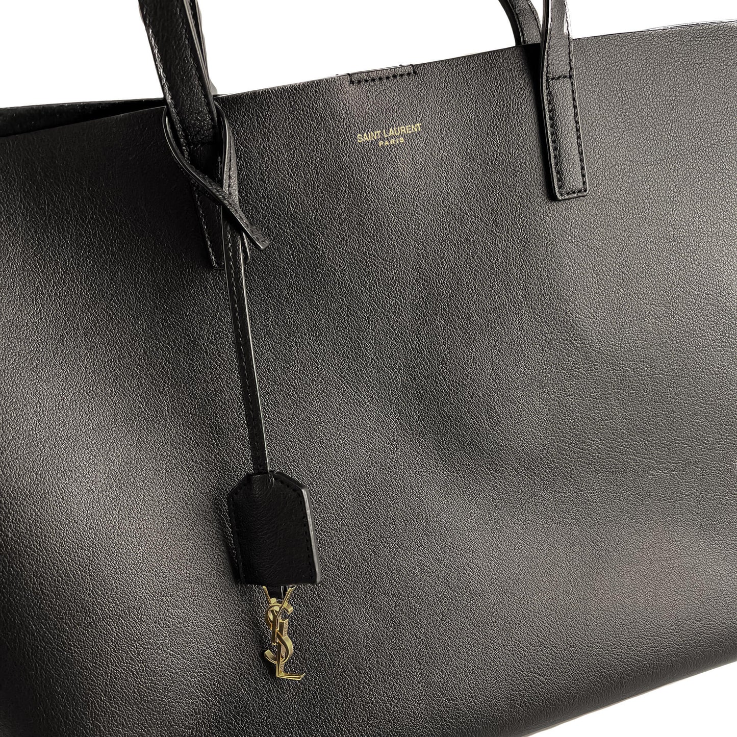 Second hand Saint Laurent Shopper East West Calfksin Leather Shoulder Bag Black - Tabita Bags