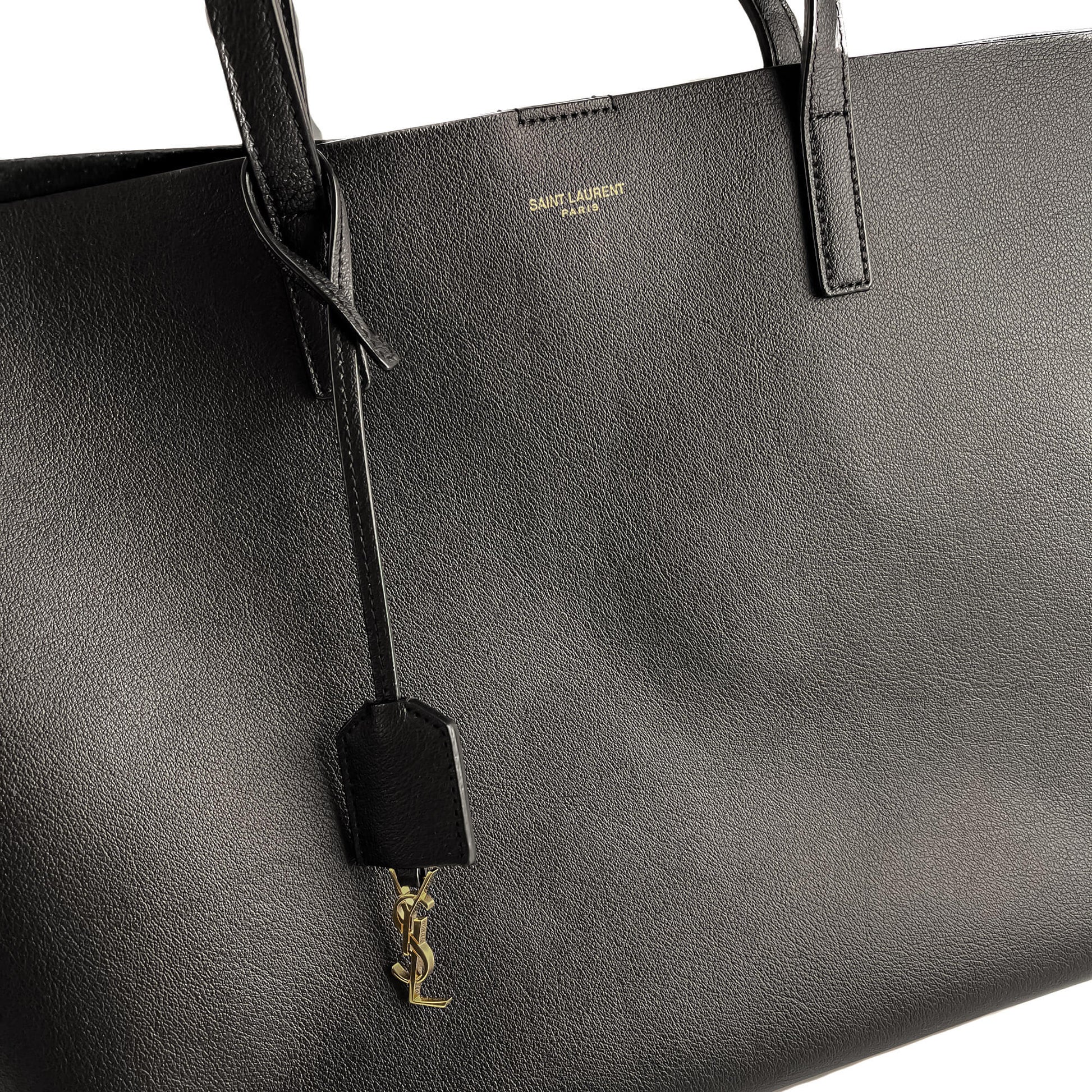 Second hand Saint Laurent Shopper East West Calfksin Leather Shoulder Bag Black - Tabita Bags