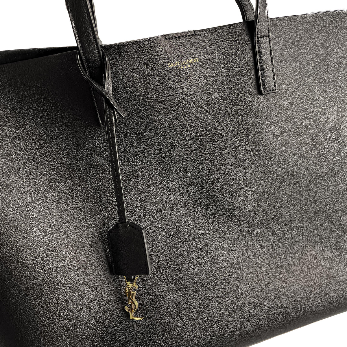 Second hand Saint Laurent Shopper East West Calfksin Leather Shoulder Bag Black - Tabita Bags
