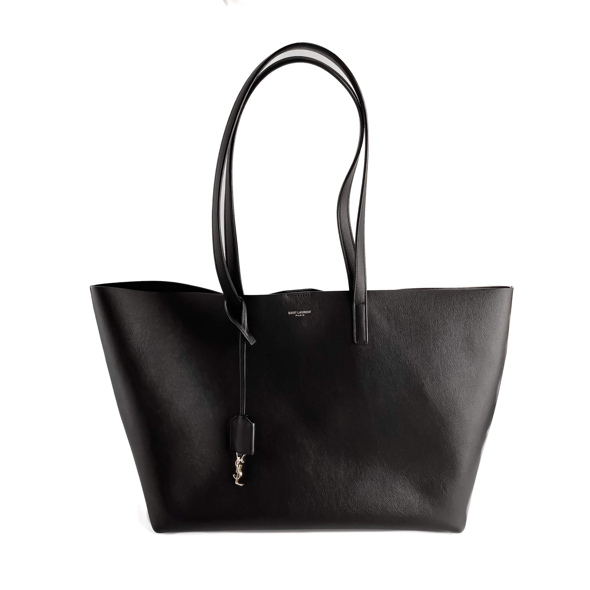 Second hand Saint Laurent Shopper East West Calfksin Leather Shoulder Bag Black - Tabita Bags