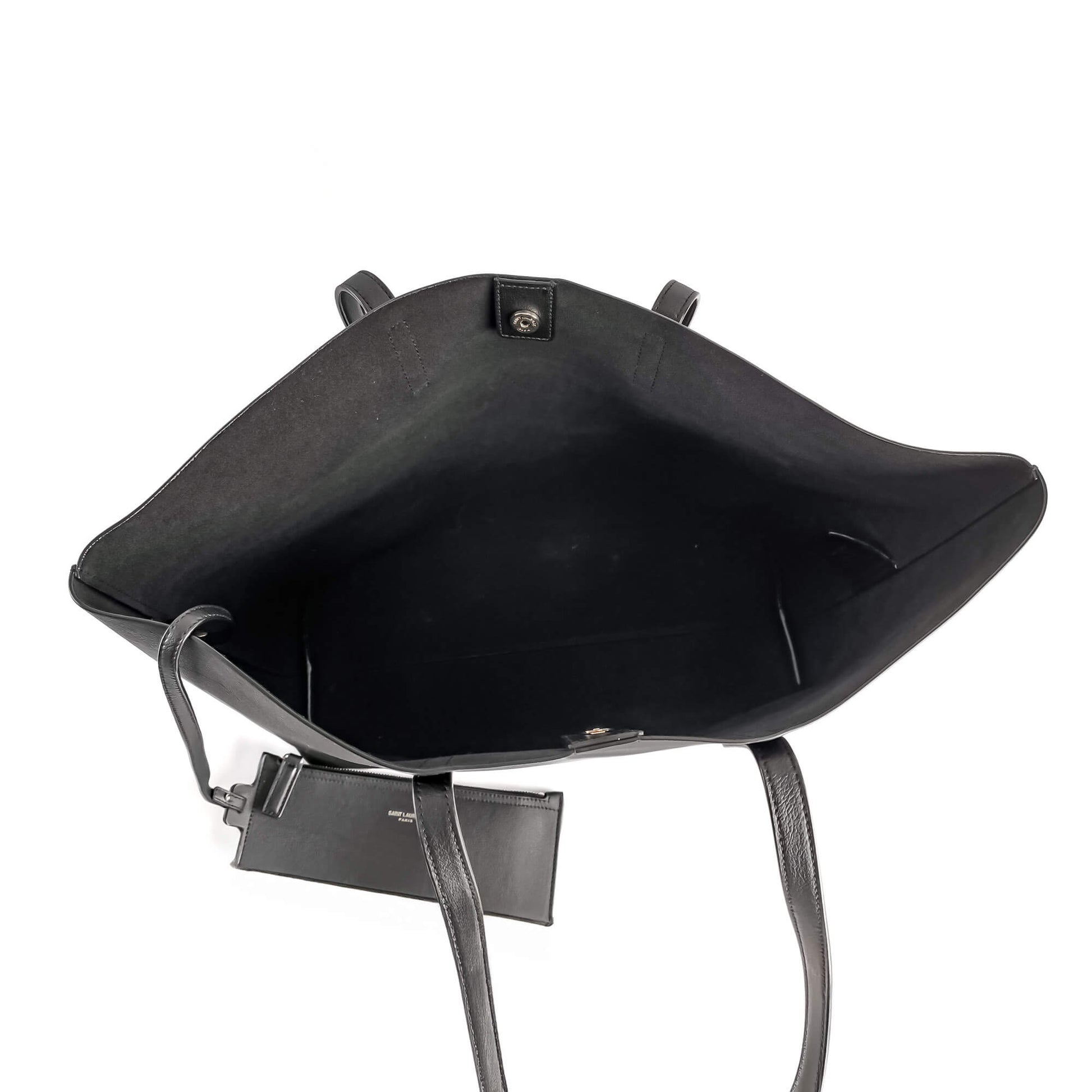 Second hand Saint Laurent Shopper East West Calfksin Leather Shoulder Bag Black - Tabita Bags