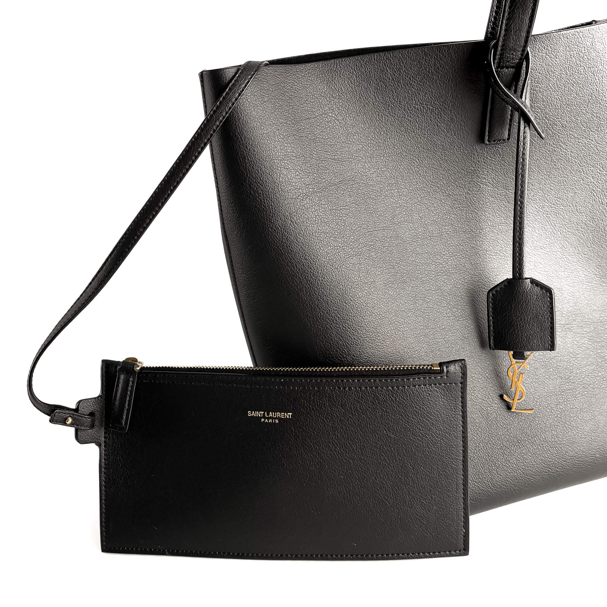 Saint Laurent Shopper East West Calfksin Leather Shoulder Bag