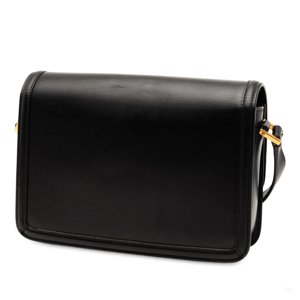 Second hand Saint Laurent Solferino Medium Leather Flap Crossbody Black - Tabita Bags