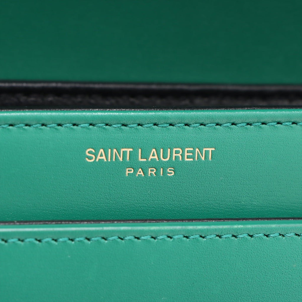Second hand Saint Laurent Solferino Medium Leather Flap Crossbody Green - Tabita Bags
