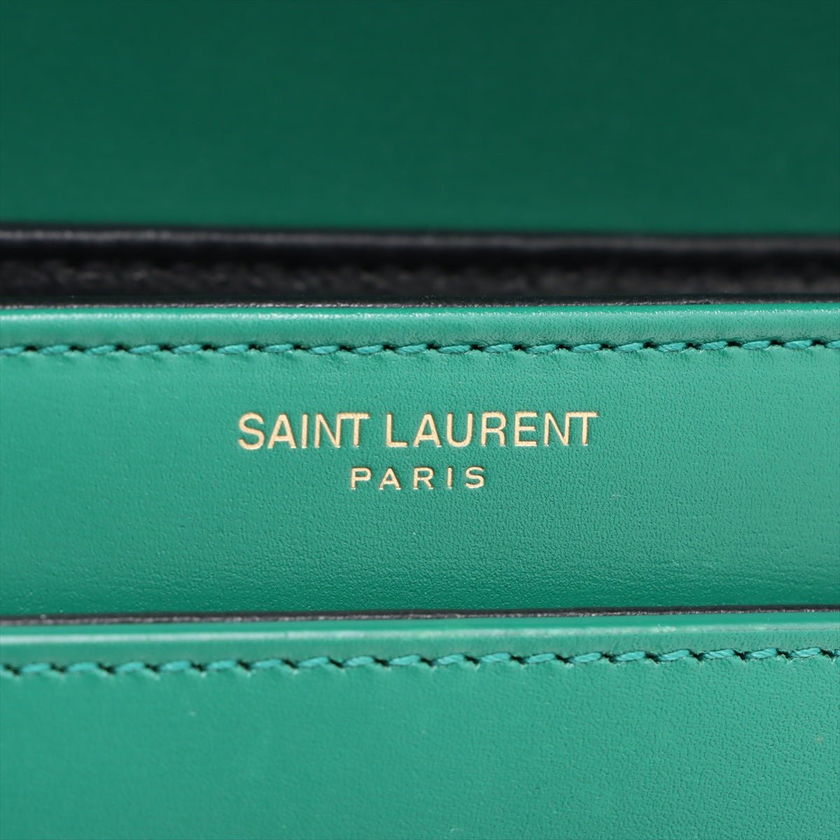 Second hand Saint Laurent Solferino Medium Leather Flap Crossbody Green - Tabita Bags