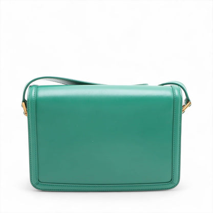 Second hand Saint Laurent Solferino Medium Leather Flap Crossbody Green - Tabita Bags