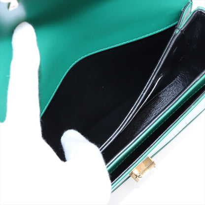 Second hand Saint Laurent Solferino Medium Leather Flap Crossbody Green - Tabita Bags