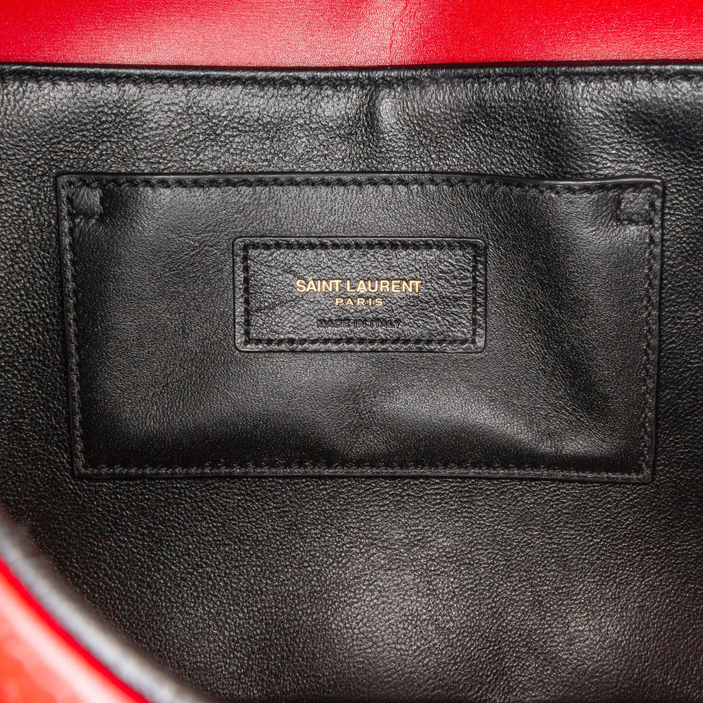 Second hand Saint Laurent Solferino Medium Leather Flap Crossbody Red - Tabita Bags