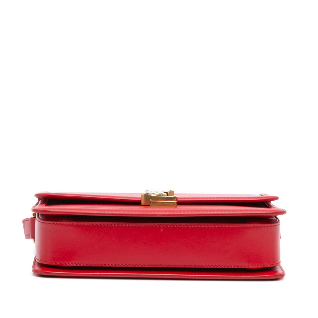Second hand Saint Laurent Solferino Medium Leather Flap Crossbody Red - Tabita Bags