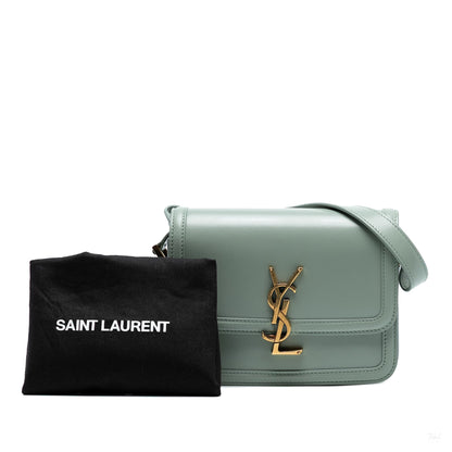 Second hand Saint Laurent Solferino Small Leather Flap Crossbody Blue - Tabita Bags