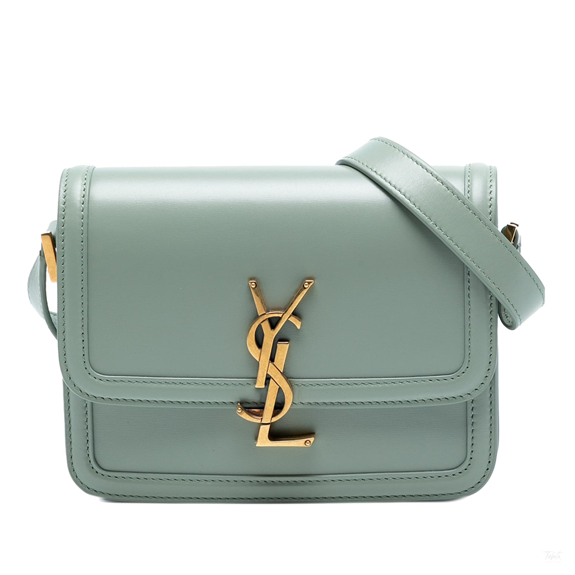 Second hand Saint Laurent Solferino Small Leather Flap Crossbody Blue - Tabita Bags