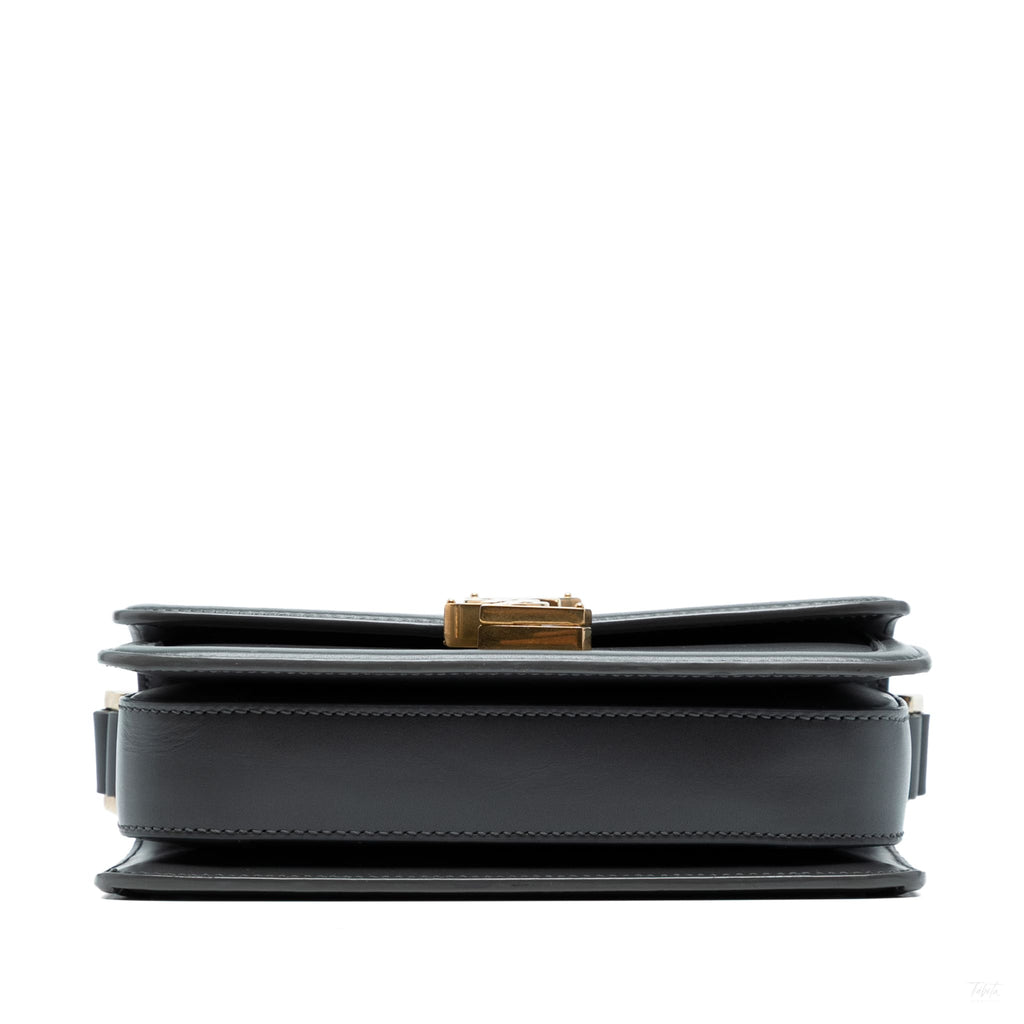 Second hand Saint Laurent Solferino Small Leather Flap Crossbody Grey - Tabita Bags