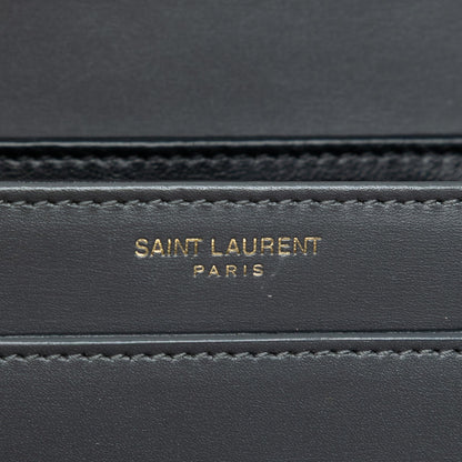 Second hand Saint Laurent Solferino Small Leather Flap Crossbody Grey - Tabita Bags