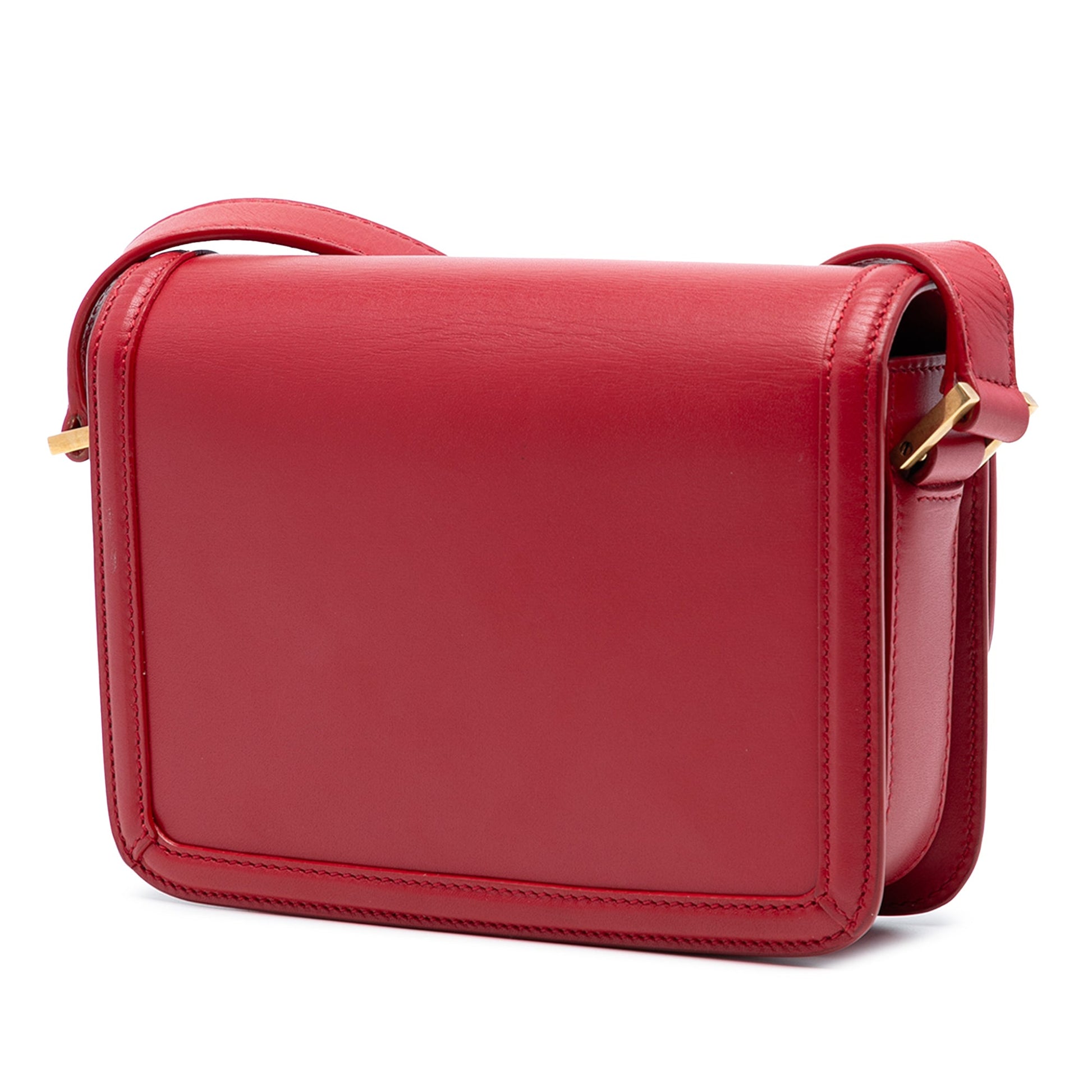 Second hand Saint Laurent Solferino Small Leather Flap Crossbody Red - Tabita Bags