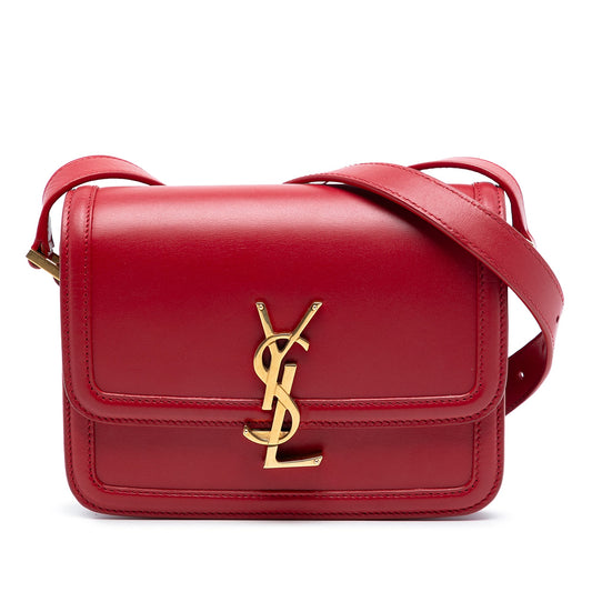 Second hand Saint Laurent Solferino Small Leather Flap Crossbody Red - Tabita Bags