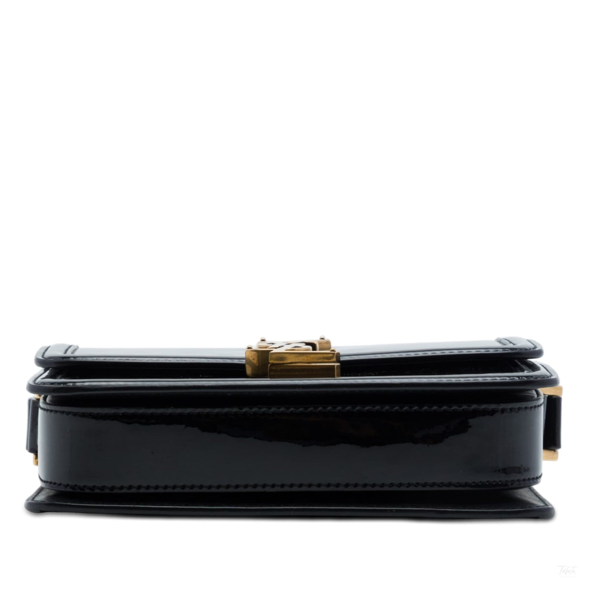 Second hand Saint Laurent Solferino Small Patent Leather Flap Crossbody Black - Tabita Bags