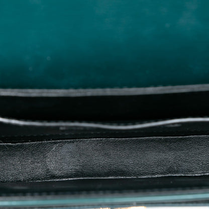 Second hand Saint Laurent Solferino Small Patent Leather Flap Crossbody Green - Tabita Bags